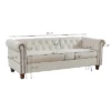 80.3" Classic Upholstered Sofa, Chesterfield Tufted Fabric Sofa Couch-ModernLuxe