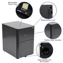 Flash Furniture Work From Home Kit - Black Computer Desk, Ergonomic Mesh Office Chair And Locking Mobile Filing Cabinet With Side Handles -Baxton Studio Store GUEST 2ba157bf 6cb6 4e7f a432 5ff87e58261a