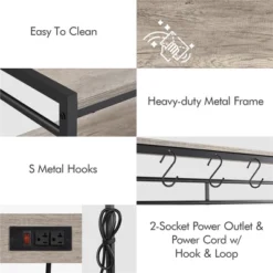 Yaheetech 4-tier 64" H Kitchen Baker's Rack With Power Outlet, Gray -Baxton Studio Store GUEST 2baf5317 8767 46a4 a714 c2266e311b22