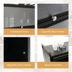 Costway 5-Tier Kitchen Baker's Rack Storage Cabinet Mobile Microwave Stand Flip-up Doors -Baxton Studio Store GUEST 2bf45318 13aa 4694 8c9e 05208f591762