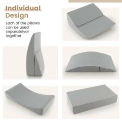 Costway 4-in-1 Convertible Folding Sofa Bed Floor Futon Sleeper Couch Chair Single Grey -Baxton Studio Store GUEST 2ca24922 cee0 44a9 92c2 e1fc78267442