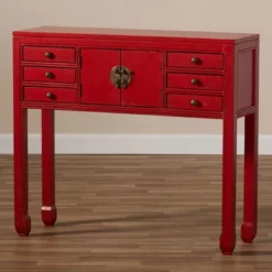 Melodie 6 Drawer Console Table Red - Baxton Studio 15 Melodie 6 Drawer Console Table Red - Baxton Studio -Baxton Studio Store GUEST 2d9bdff3 998c 4a15 b151 61b7ac3cff3b