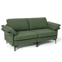 Costway Modern Loveseat Fabric 2-Seat Sofa Couch For Small Space W/Metal Legs Army 20 Costway Modern Loveseat Fabric 2-Seat Sofa Couch For Small Space W/Metal Legs Army -Baxton Studio Store GUEST 2da05b61 732a 4ae5 839d a5595678d247