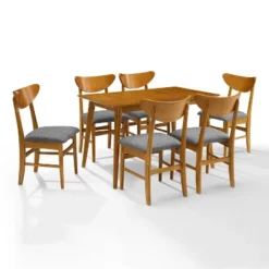 7pc Landon Dining Set With Wood Chairs - Crosley -Baxton Studio Store GUEST 2e290028 9c25 44dc bba6 c4ec3ac4f866