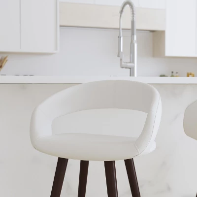 Merrick Lane Wood Ultramodern Bar Counter Stool With Upholstered Seat 5 Merrick Lane Wood Ultramodern Bar Counter Stool With Upholstered Seat - Image 5