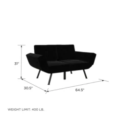 RealRooms Euro Upholstered Tufted Loveseat Futon With Storage Pockets -Baxton Studio Store GUEST 2eb116b3 bf78 4e13 ad4d b2107c2ac50b