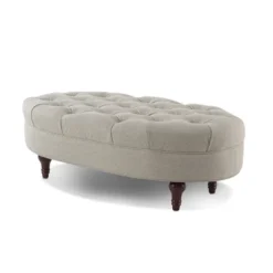 Jennifer Taylor Home Petra Tufted Oval Accent Bench, Taupe Polyester -Baxton Studio Store GUEST 2ecebed7 7f41 4b38 9eaf 4da5fb885700