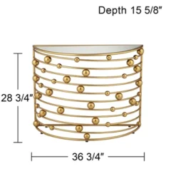 55 Downing Street Modern Gold Console Table 36 3/4" X 15 5/8" With Mirrored Tabletop Rail Bead For Living Room Bedroom Bedside -Baxton Studio Store GUEST 2ee8c93d 8dec 4d90 8e04 65986d85b396