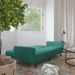 Flash Furniture Sophia Premium Split Back Sofa Futon, Convertible Sleeper Couch For Small Spaces In Soft Upholstery With Solid Wooden Legs -Baxton Studio Store GUEST 2f3a4076 eaed 45cc bfec 5fb1e46f0d9e