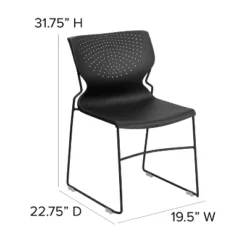 Emma And Oliver Home And Office Black Full Back Stack Chair With Black Frame - Guest Chair -Baxton Studio Store GUEST 2f7fb986 df46 43e1 997c ba401fb7dc0c