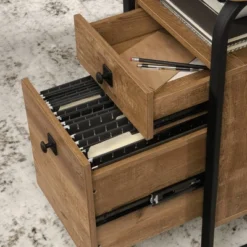 Station House L-Shape Desk Etched Oak - Sauder -Baxton Studio Store GUEST 307a8d1f 8563 4b23 b7fa 645c48c18a2e