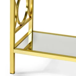 Olympia Sofa Table Glass Iron And Chrome - Steve Silver -Baxton Studio Store GUEST 3123c092 6694 4c9b bb84 aebd59a3661c