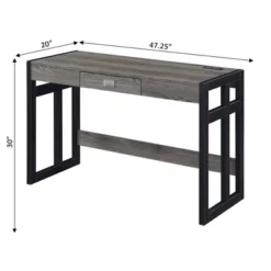 47" Monterey Desk With Charging Station Weathered Gray/Black - Breighton Home -Baxton Studio Store GUEST 3145ae4d 5d01 43ed a709 5ed42d72826f