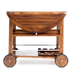 Cynthia Farmhouse Wooden Bar Cart Dark Oak Brown - Christopher Knight Home -Baxton Studio Store GUEST 3163e931 a31a 4018 8a16 77b7602558aa