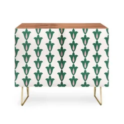 Maritza Lisa Retro Green Floral Pattern Credenza - Deny Designs -Baxton Studio Store GUEST 316f435e 8b33 4a60 a6ad 016aecf44770