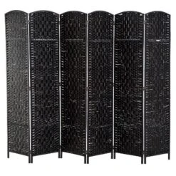 HOMCOM 6' Tall Wicker Weave 6 Panel Room Divider Privacy Screen -Baxton Studio Store GUEST 3181e469 bde9 4f82 8ae8 ac1c16802fde