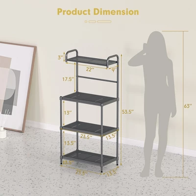 Costway 4-Tier Baker's Rack Microwave Oven Stand Shelves Kitchen Storage Rack Organizer 2 Costway 4-Tier Baker's Rack Microwave Oven Stand Shelves Kitchen Storage Rack Organizer - Image 2