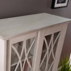 Poyau Sliding Door Cabinet White - Aiden Lane