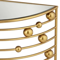 55 Downing Street Modern Gold Console Table 36 3/4" X 15 5/8" With Mirrored Tabletop Rail Bead For Living Room Bedroom Bedside -Baxton Studio Store GUEST 3228b758 0edb 4c6d 9f25 2275e396f1f5