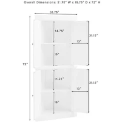 Shoreline Tall Corner Pantry White - Crosley -Baxton Studio Store GUEST 323568d1 a6fc 4e4d a265 fa3d721e2f52