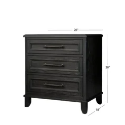 Cindi Sleigh 3 Drawer Nightstand Dark Gray - Abbyson Living -Baxton Studio Store GUEST 323b27c9 3674 4ca4 a8b6 8156e0621168