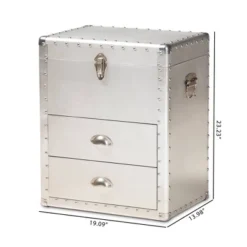 Serge Metal 2 Drawer Accent Storage Chest Silver - Baxton Studio -Baxton Studio Store GUEST 324a2209 75a5 4edb a1ee 01ba51d64420