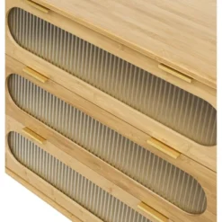 Aash 3-drawer Bamboo Cabinet,30.7 H With 3 Glass Drawer, Storage Cabinet With Drawers For Dining Room, Living Room, Kitchen, Hallway-The Pop Maison -Baxton Studio Store GUEST 32e0ce05 9994 4c4f a170 c5de32d13a29