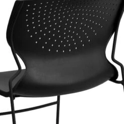 Emma And Oliver Home And Office Black Full Back Stack Chair With Black Frame - Guest Chair -Baxton Studio Store GUEST 3312bfc7 3ce2 445b b8f3 c0cd4c72755b