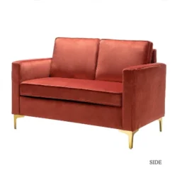 Eldoria Sofa Loveseat With Gold Stainless Leg | Karat Home -Baxton Studio Store GUEST 3373c5fc 7921 462e a4c7 64fc1cab5515