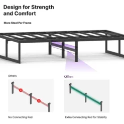 NapQueen Alpha Metal Platform Bed Frame 14" Height -Baxton Studio Store GUEST 33e8ad4d 98f0 47f5 ab26 4a8a6f33f448