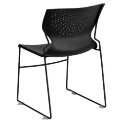 Emma And Oliver Home And Office Black Full Back Stack Chair With Black Frame - Guest Chair -Baxton Studio Store GUEST 344b7491 a0e4 48cb 924e 4874e61d0095
