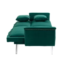 Modern Velvet Upholstered Loveseats Sofa With 2 Pillows-ModernLuxe -Baxton Studio Store GUEST 3685fea5 0922 4267 9035 98485d661913