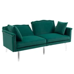 Modern Velvet Upholstered Loveseats Sofa With 2 Pillows-ModernLuxe -Baxton Studio Store GUEST 36bc8d3b b9c7 47a3 8460 e15c4baf56c7