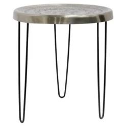 Metal With Paper Clip Legs Round Side Accent Table Silver/Black - StyleCraft 7 Metal With Paper Clip Legs Round Side Accent Table Silver/Black - StyleCraft -Baxton Studio Store GUEST 370c1f5d e0f3 414f 834c c6011cbebb0f