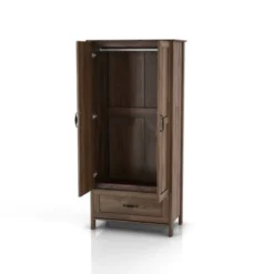 Nurembo 1 Drawer Wardrobe Closet Distressed Walnut - HOMES: Inside + Out -Baxton Studio Store GUEST 37113192 5b8f 44c0 8882 607b7ccd5949
