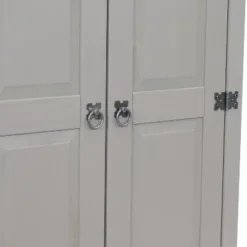 Sunnydaze Decor Sunnydaze 2-Door, 2-Shelf Accent Cupboard - Solid Pine - Gray - 43" H -Baxton Studio Store GUEST 384acfb9 82d6 4a50 b181 f36c6977c74b