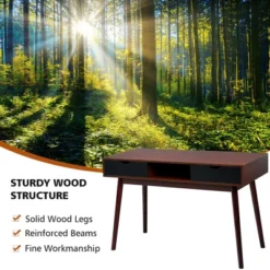 Costway 48'' Computer Desk Study Workstation Laptop Table Home Office W/ Drawers -Baxton Studio Store GUEST 38509e65 bd60 4e76 86c8 9e636d9470eb