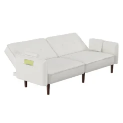 Convertible Futon Sofa Bed With Wooden Legs - ModernLuxe -Baxton Studio Store GUEST 38f44563 3c83 45e4 9aed 5011448e4da7