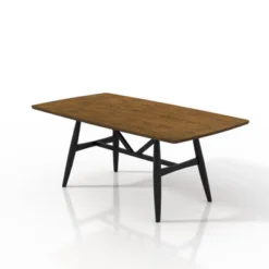 71" Bernst Mid-Century Modern Rectangle Dining Table Antique Oak/Black - MiBasics -Baxton Studio Store GUEST 39782807 8f19 475c a441 9fcab7fc79ed