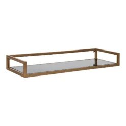 24" X 8" X 3" Blex Metal And Glass Wall Shelf - Kate & Laurel All Things Decor -Baxton Studio Store GUEST 398e7ff8 6b74 4e25 b863 afabbed209a3