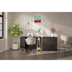 Atypik Desk With 3 Drawer File Cabinet - Nexera -Baxton Studio Store GUEST 3998eef8 41d0 47c3 9cac 4caefb5a8622