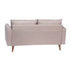 Emma And Oliver Upholstered Mid-Century Modern Pocket Spring Loveseat With Wooden Legs And Removable Back Cushions -Baxton Studio Store GUEST 39c11754 4793 40b5 a741 4d9ae3a41b2a