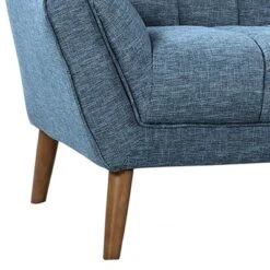 Cobra Mid-Century Modern Sofa Blue Linen/Walnut - Armen Living -Baxton Studio Store GUEST 39f5a2fb 9d78 47f3 ac90 fa87852641c8