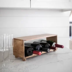 Natural Wood Wine Bottle Holder - Foreside Home & Garden -Baxton Studio Store GUEST 39f98efc fc47 4210 bb25 110307ea4e1c