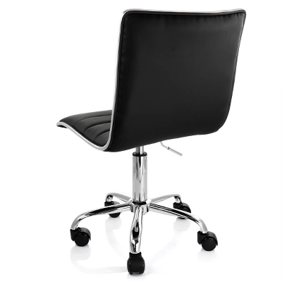 Elama Faux Leather Adjustable Rolling Office Chair In Black 5 Elama Faux Leather Adjustable Rolling Office Chair In Black - Image 5