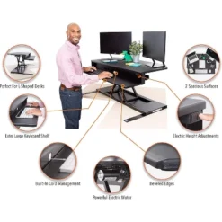 FlexPro Premier Electric Height Adjustable Corner Desk – 39.25” Standing Desk Converter – Black – Stand Steady 14 FlexPro Premier Electric Height Adjustable Corner Desk – 39.25” Standing Desk Converter – Black – Stand Steady -Baxton Studio Store GUEST 3a9000ba 595a 4c01 a968 ebf54f7fe6bc