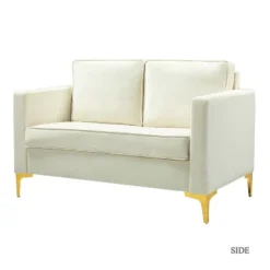 Eldoria Sofa Loveseat With Gold Stainless Leg | Karat Home -Baxton Studio Store GUEST 3ab7ded9 24b4 474f 8d1f f36c5d0f3395