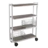 Cart System With Wheels 4 Tier White - Atlantic