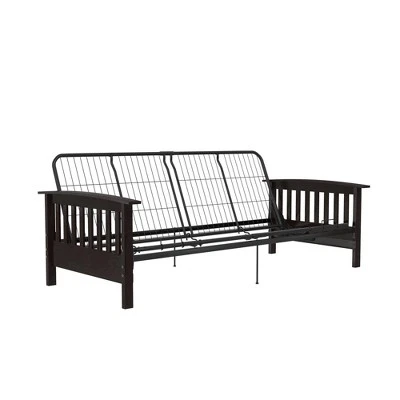 Full Brixen Wood Arm Metal Futon Frame With 6" Mattress - Room & Joy 4 Full Brixen Wood Arm Metal Futon Frame With 6" Mattress - Room & Joy - Image 4