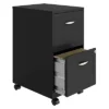 Space Solutions 18 Inch Wide Metal Mobile Organizer File Cabinet For Office Supplies And Hanging File Folders With 2 File Drawers, Charcoal